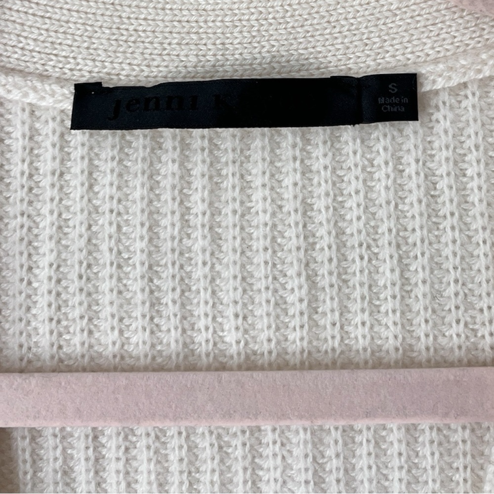Jenni Kayne Ivory 100% Cashmere Cardigan‎ Small Button Front Long Sleeves - Picture 6 of 7